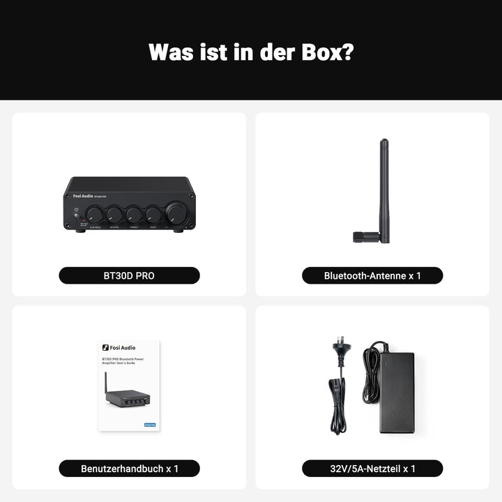 Fosi Audio BT30D Pro Bluetooth Verstärker 2.1 Kanal, Mini HiFi Verstärker mit TPA3255 Chips 165W x2+