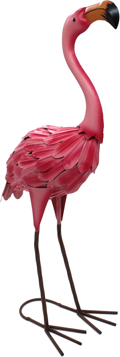 DARO DEKO Metall-Figur Flamingo 1 Stück - L - 22 x 54cm, 1 Stück - L - 22 X 54cm