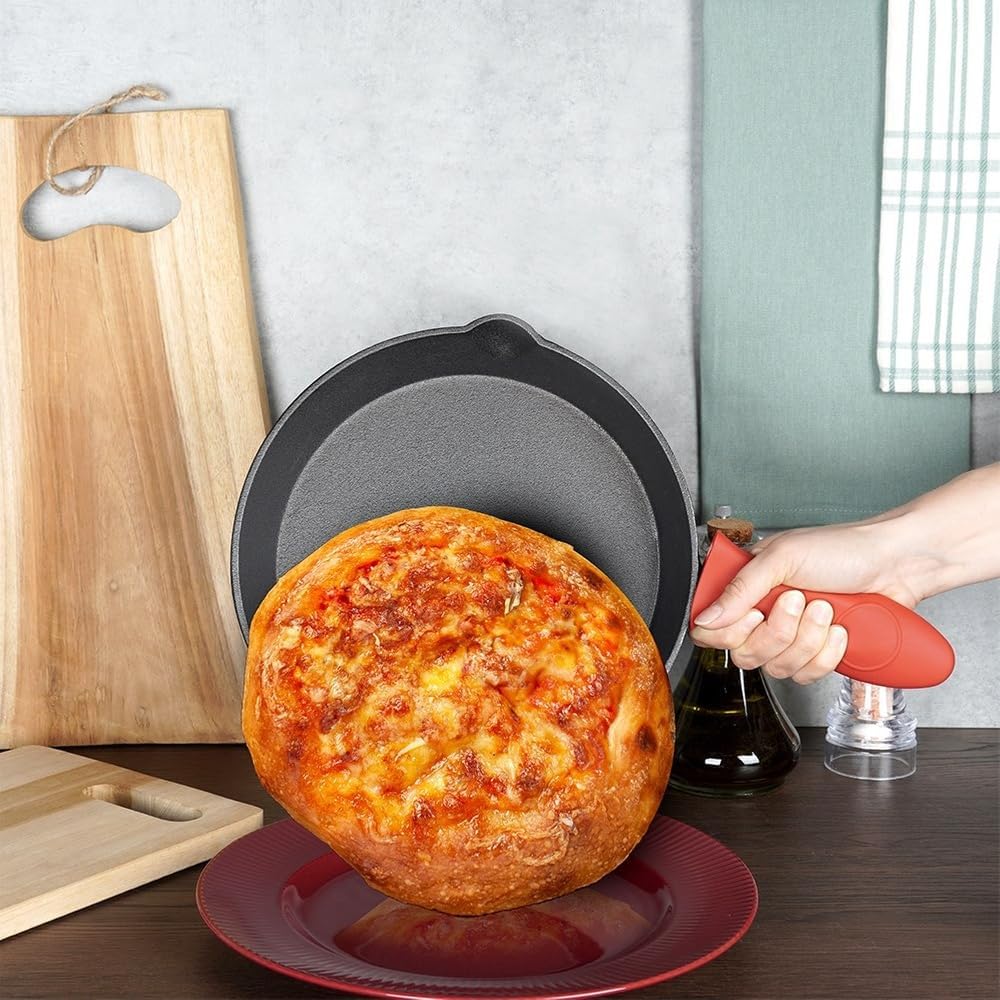 Vilde Gusseisenpfanne Eisenpfanne Grillpfanne aus Gusseisen mit Silikon-Griffschutz CAST LINE 25 cm