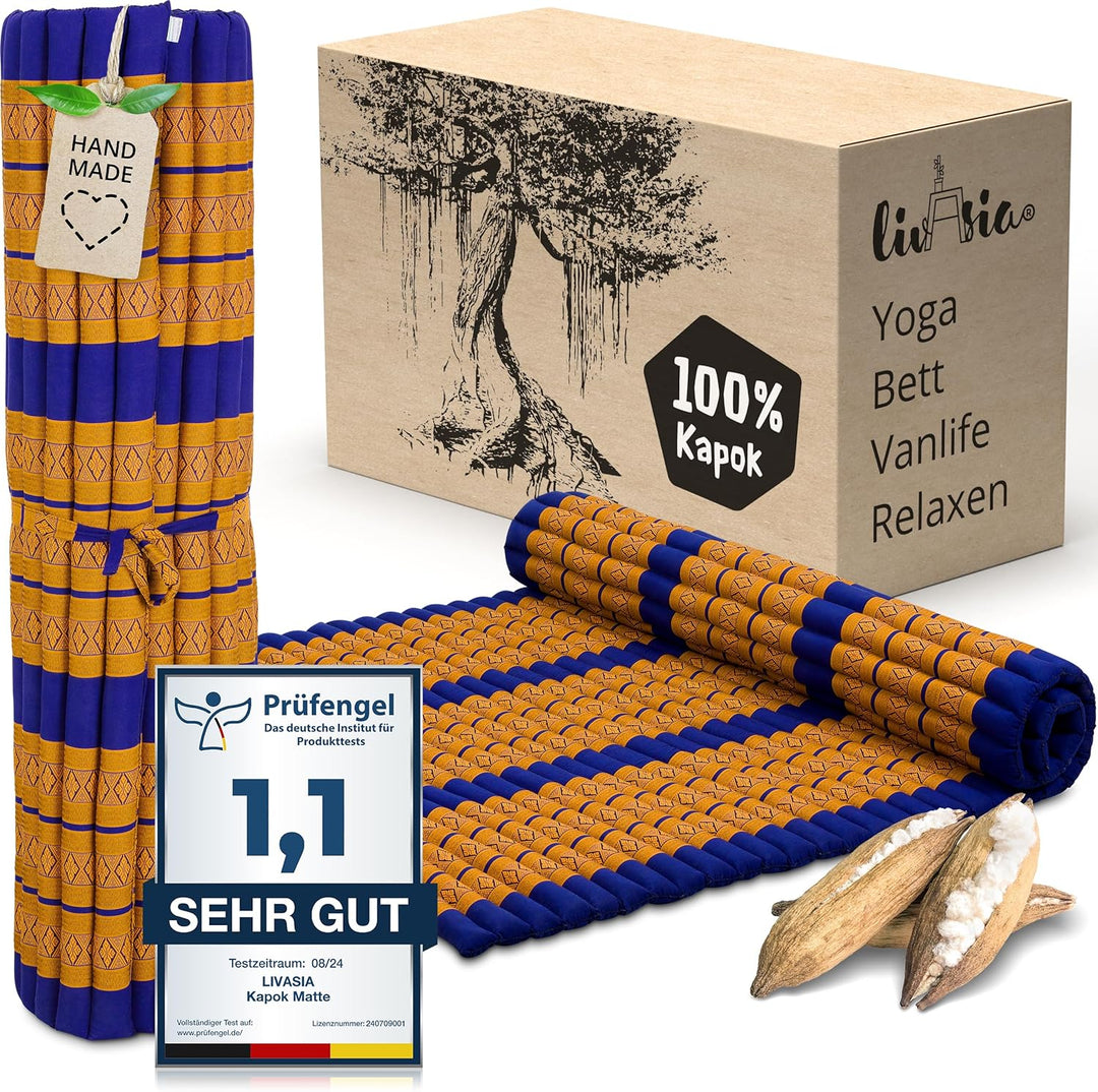 livasia Rollmatte Rollmatratze L-200x110x4,5cm, Gästebett Gästematratze 1 Person, Reisebett Kofferra