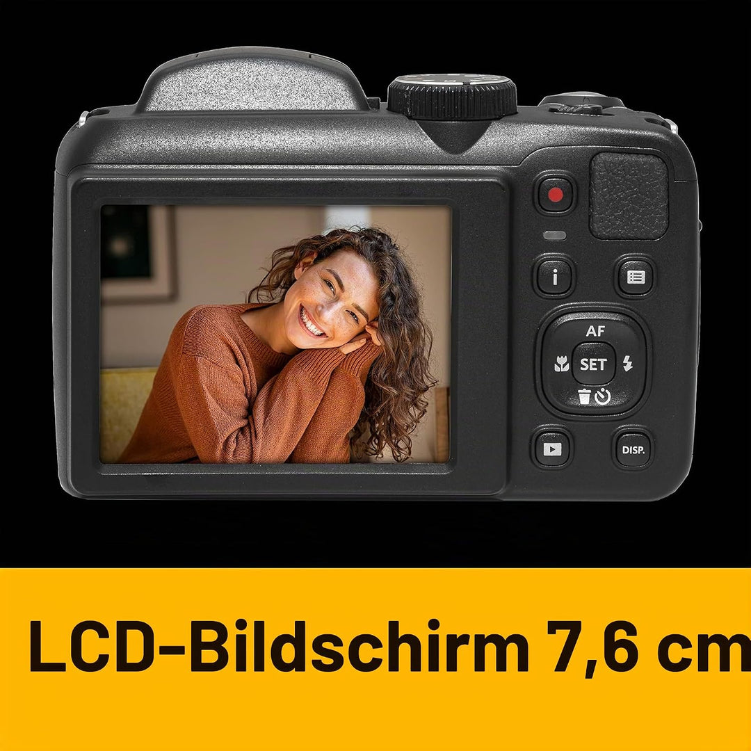 KODAK PIXPRO Astro Zoom AZ255-BK 16MP Digitalkamera mit 25-fachem optischen Zoom, 24 mm Weitwinkel,