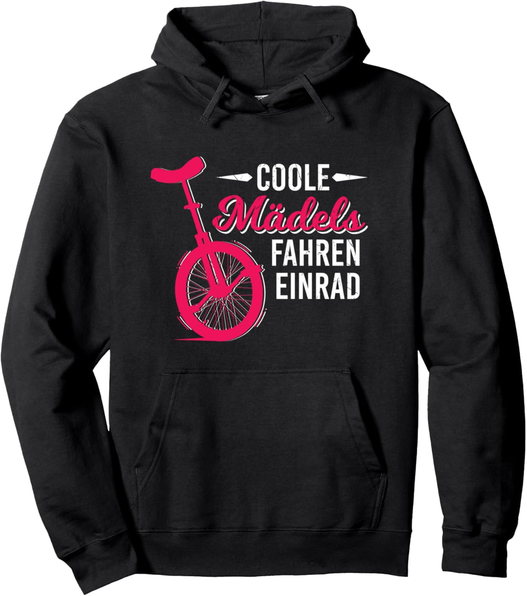 Coole Mädchen Fahren Einrad Einradfahrer Zirkus Kinder Pullover Hoodie