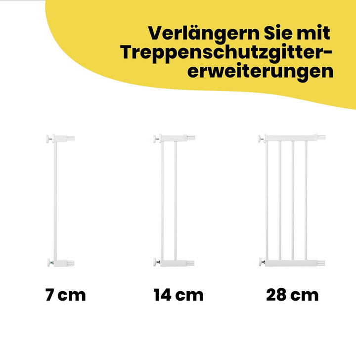 Safety 1st Easy Close, Ausziehbares Schutzgitter, Klemmgitter für die Treppe, Babygitter auch für Hu