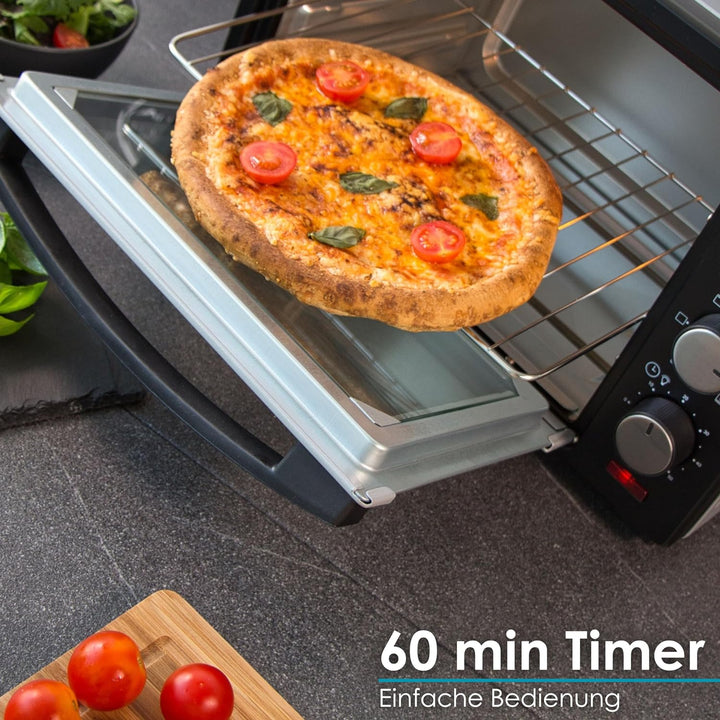 Mini Backofen 25 Liter | Pizza-Ofen | 3in1 Backofen | Minibackofen | Miniofen | Krümelblech | Ober-/