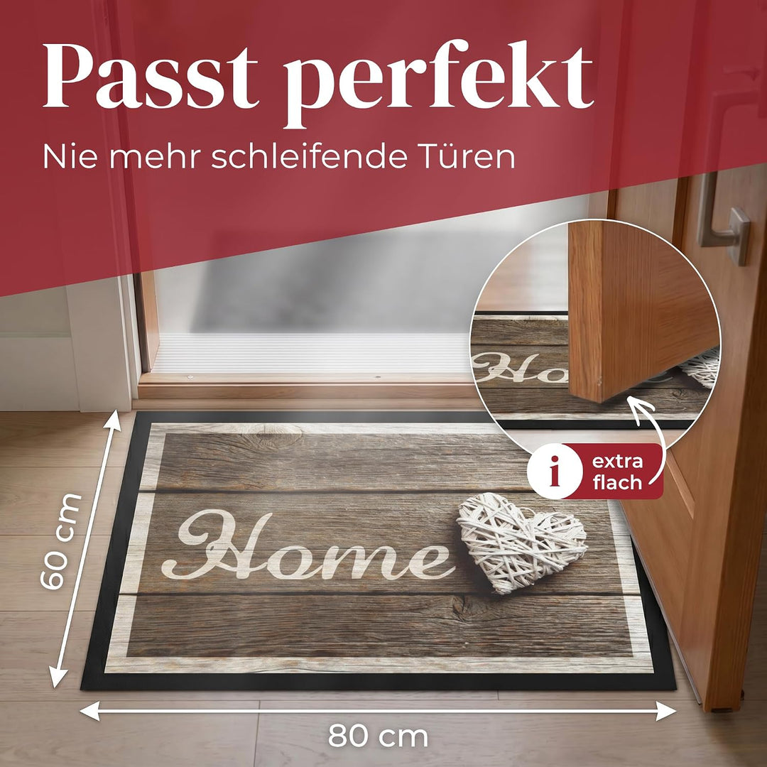 Hochwertige Fussmatte 60x80 cm (Large) – Schmutzfangmatte für Innen &amp; Aussen, rutschfest mit hoher S