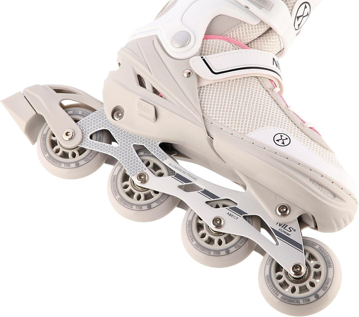 NILS EXTREME NH18188A 2-in-1 Inliner &amp; Schlittschuhe Grau-Rosa Grösse M (34–38) | Austauschbare Hock