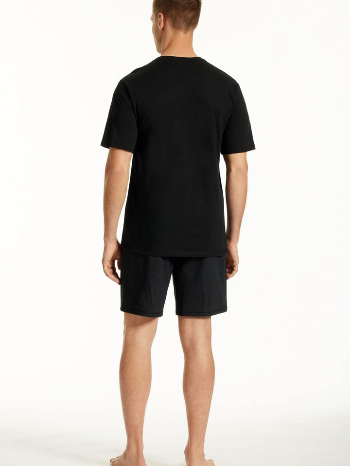 Uncover by Schiesser Herren Schlafanzug kurz 54 Schwarz, 54 Schwarz