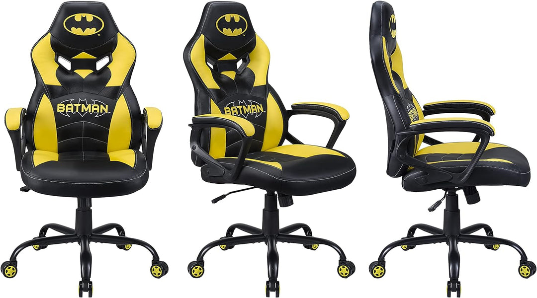 Subsonic Batman - Junior-Spielerstuhl - Spielerstuhl Büro - Offizielle Lizenz DC Comics Black & Yell