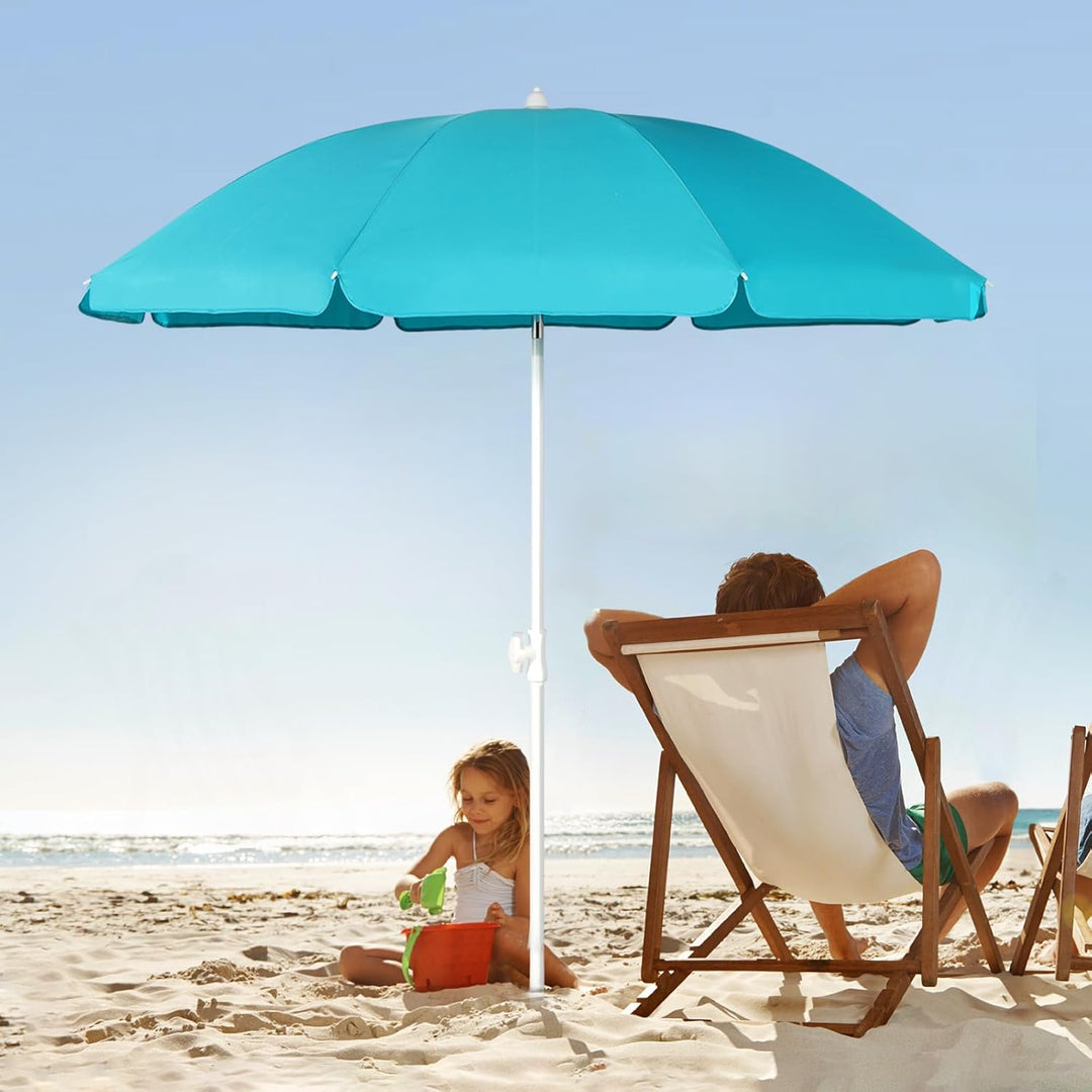 Sekey® Sonnenschirm| Stabil Strandschirm mit Bodenhülse & Schutzhülle für Balkon Garten & Terrasse|