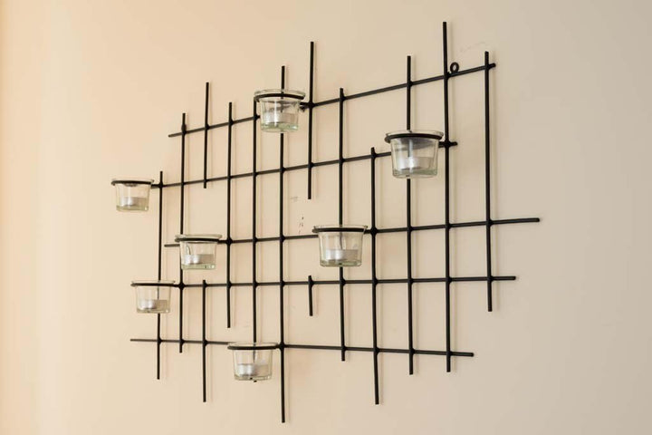 Wandteelichthalter 7XXL Wandkerzenhalter Metall 83 cm Teelichthalter Kerzenhalter