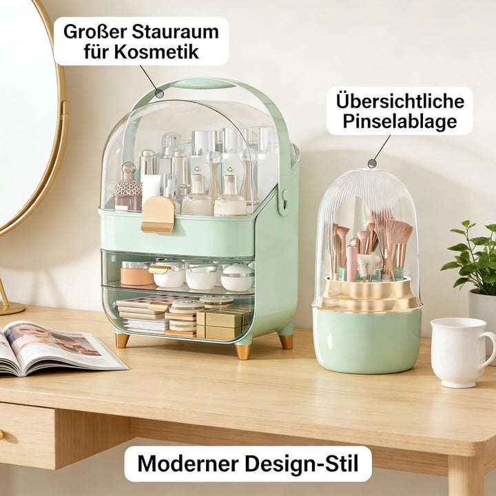 2 StüCk Make Up Organizer & Drehbar Pinselhalter, GrossE KapazitäT ParfüM Organizer, Kosmetik Organi