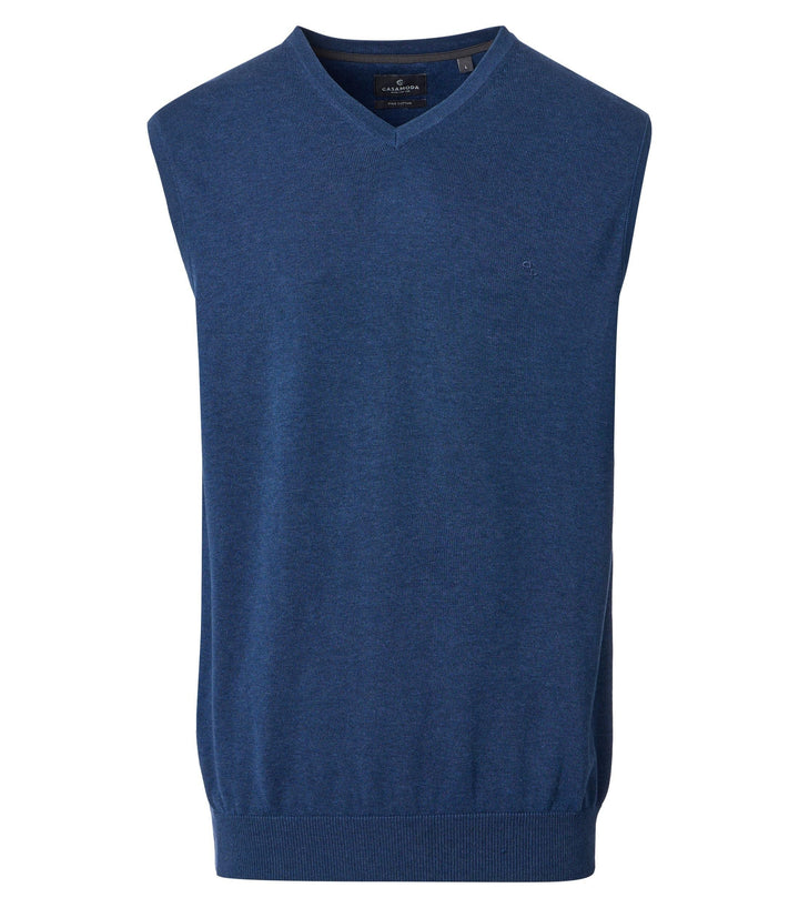 CasaModa Herren Pullunder unifarben 004460 Gerade Schnittführung L Aquadunkelblau, L Aquadunkelblau