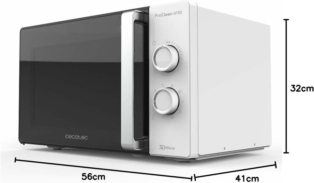 Cecotec Mikrowelle mit Grill ProClean 4110. 700W Leistung, Grill mit 800 W, Fassungsvermögen 23 l, R
