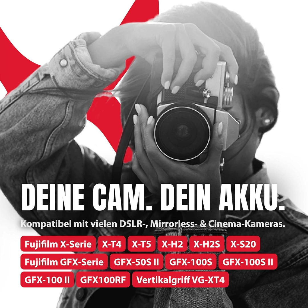 Baxxtar Pro NP-W235 2400mAh Kamera-Akku mit NTC-Sensor und Transportschale Kompatibel mit Fuji Fujif