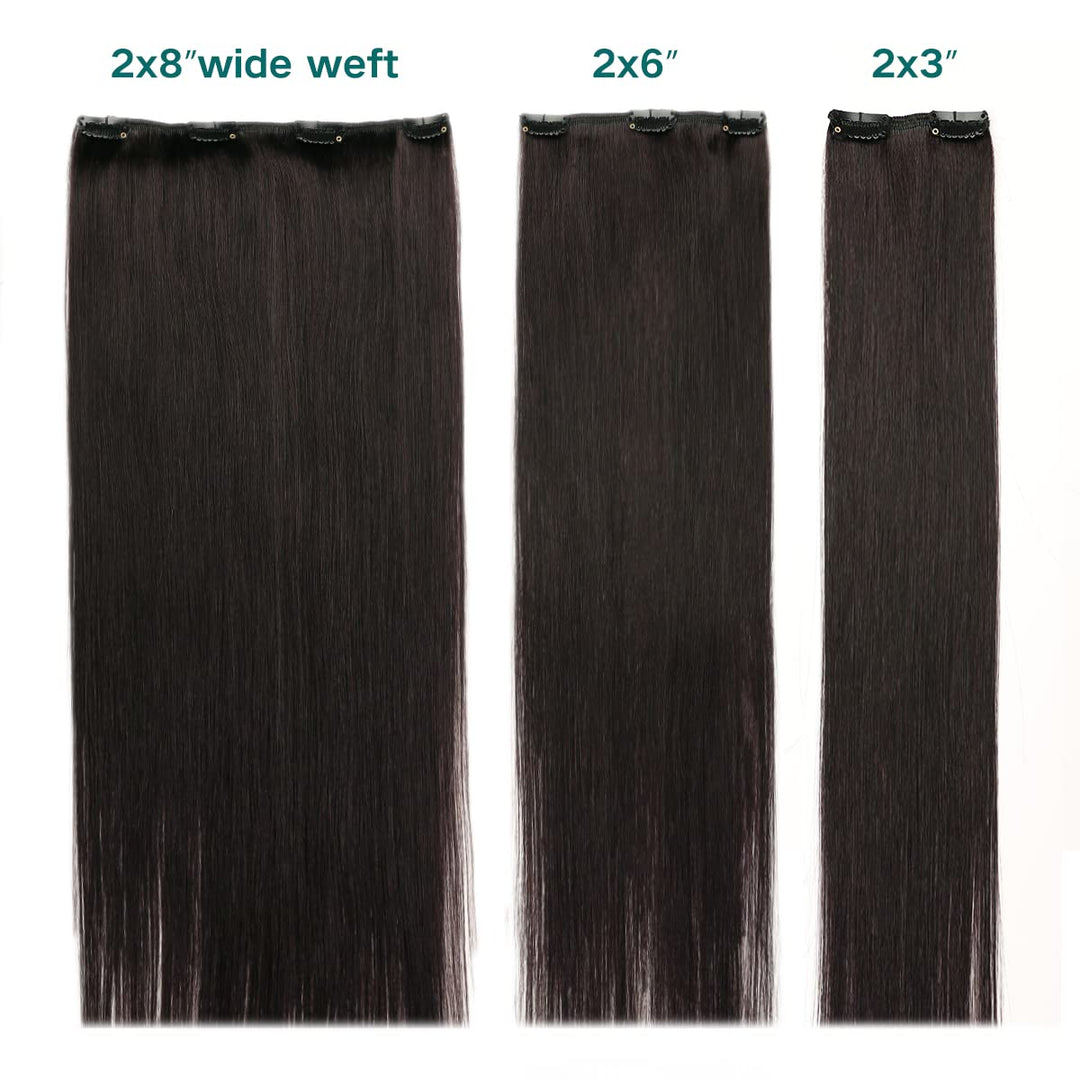 SURNEL Echthaar Extensions Clip in Aus Schwarz Haarverlangerung Echthaar Clip in Glatt Haar Extensio