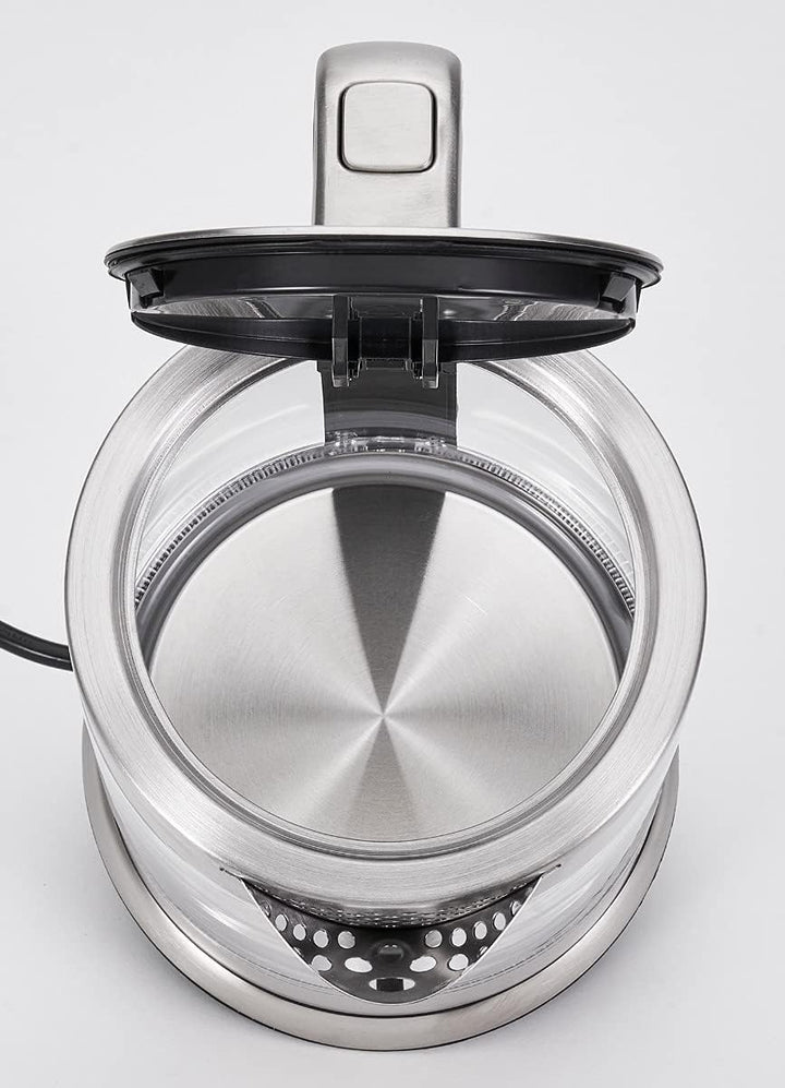 ProfiCook PC-WKS 1107 G Edelstahl-Glas-Wasserkocher, 1,5 L, 2200 W maximal, Edelstahlheizelement, St