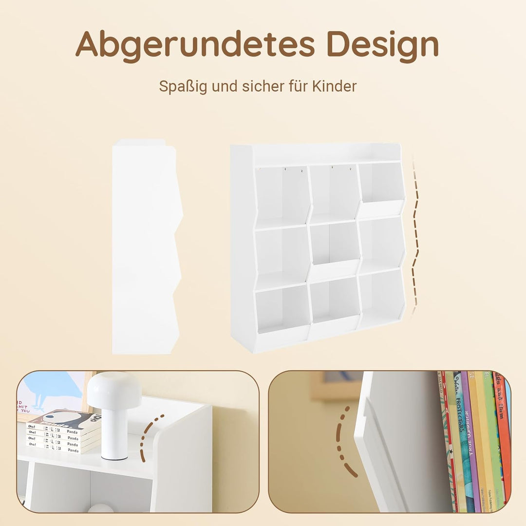 SoBuy Kinder Bücherregal Montessori Regal Kinderzimmer mit 9 offenen Fächern Kinderregal für Spielze