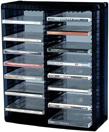 ProfiOffice CD Regal Ständer Turm Media-Rack MR-52S, Aufbewahrung von 52 CDs mit Hüllen, erweiterbar