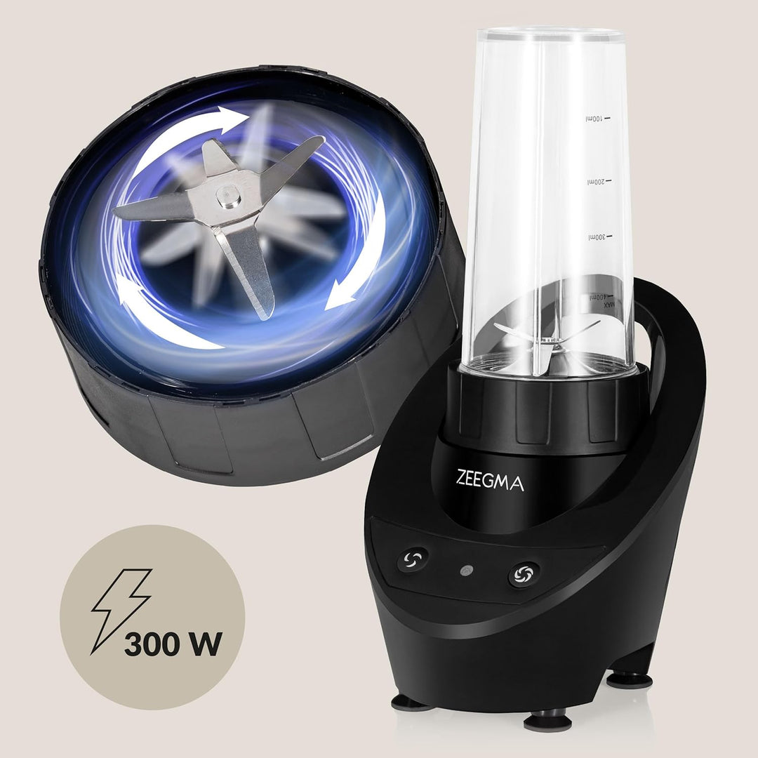 ZEEGMA VITAMINE BASE Elektrischer Mixer für Cocktails und Smoothies, 300 W, persönlicher Mixer, Mini