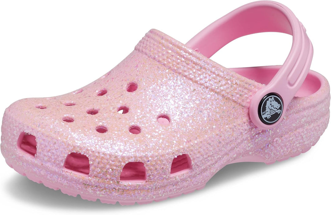 Crocs Unisex Kinder Classic Glitter Clog K 20/21 EU Rosa, 20/21 EU Rosa
