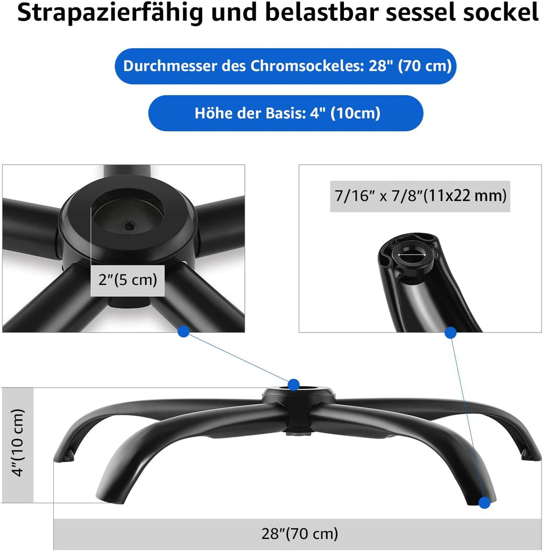 Mastery Mart Bürostuhl-Basis, Ersatz für Büro/Schreibtisch/Drehstuhl mit Kappe, Universal-Gaszylinde