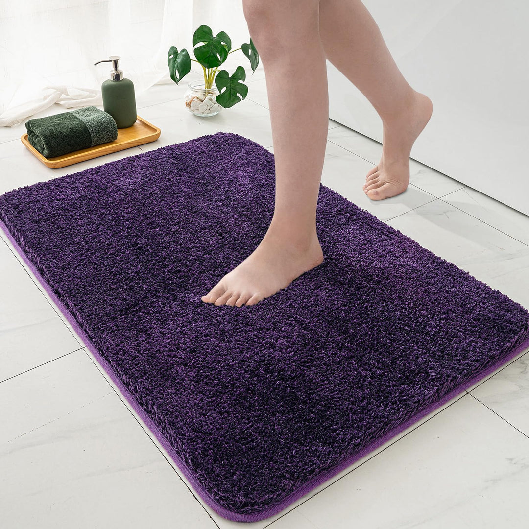 MIULEE Badematte Weiche Badteppich rutschfest Badvorleger Fussmatte Badzimmermatte Bettvorleger Flau