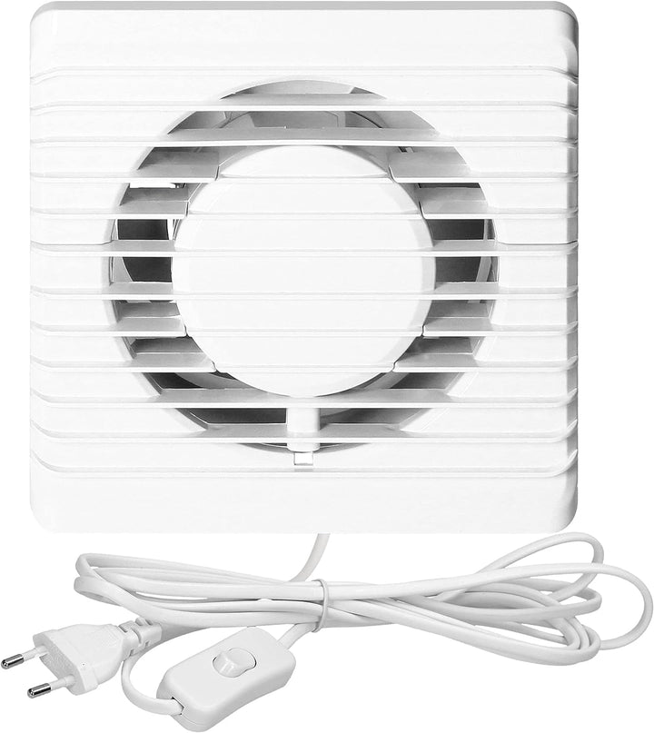 Bad lüfter 230V 125mm Leiser Badezimmer Lüfter Aufputz 34 dB 14 W Kabellänge 1,3 m mit Schalter Idea