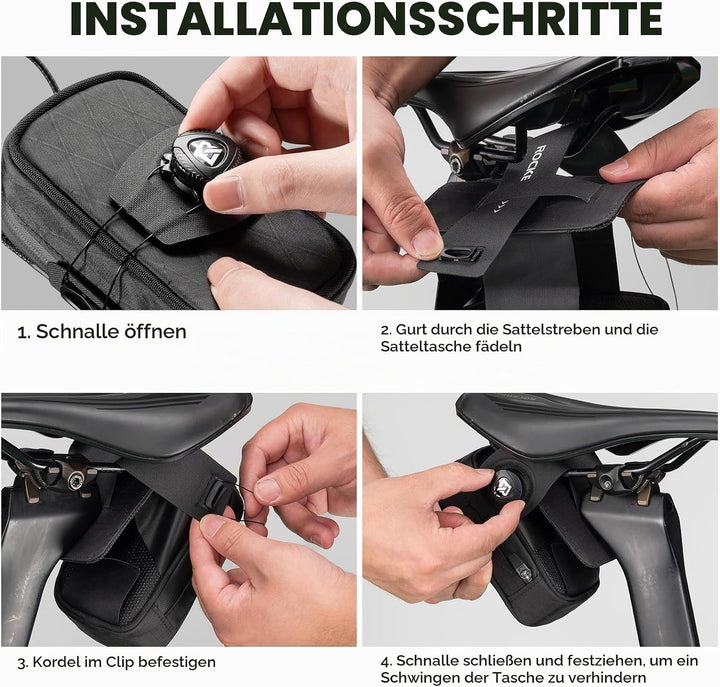 ROCKBROS Fahrrad Satteltaschen Fahrradsatteltasche mit Drehverschluss System, Wasserabweisend und Re