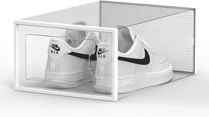SEE SPRING 12er Set faltbare Schuhboxen Organizer, stapelbar - Für Schuhe bis Grösse 46 - Kunststoff