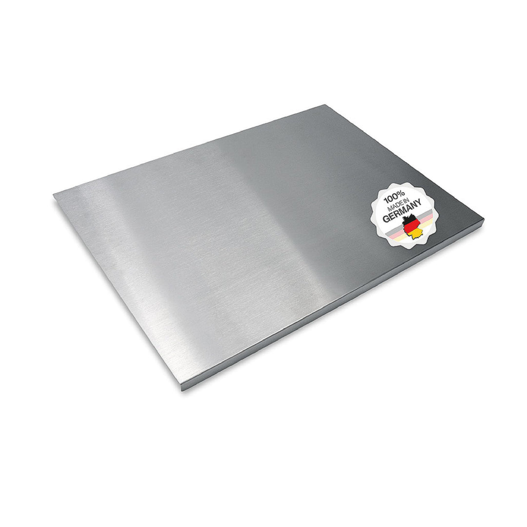 Arbeitsplatte Knetbrett Edelstahl [70x50 cm] - Für Kneten, Schneiden & Backen - Küchenplatte mit Ans