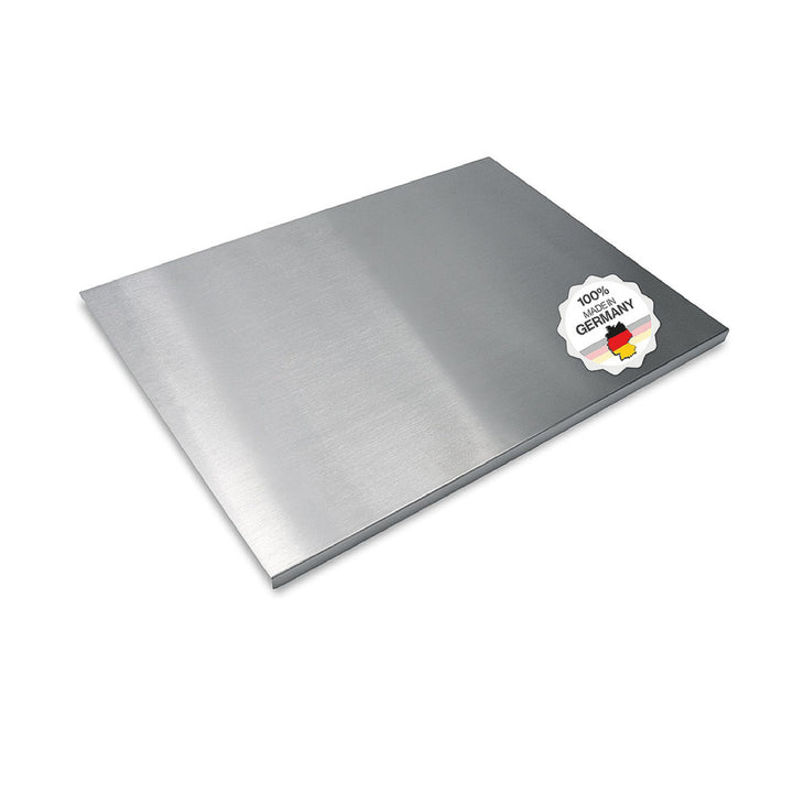 Arbeitsplatte Knetbrett Edelstahl [70x50 cm] - Für Kneten, Schneiden & Backen - Küchenplatte mit Ans