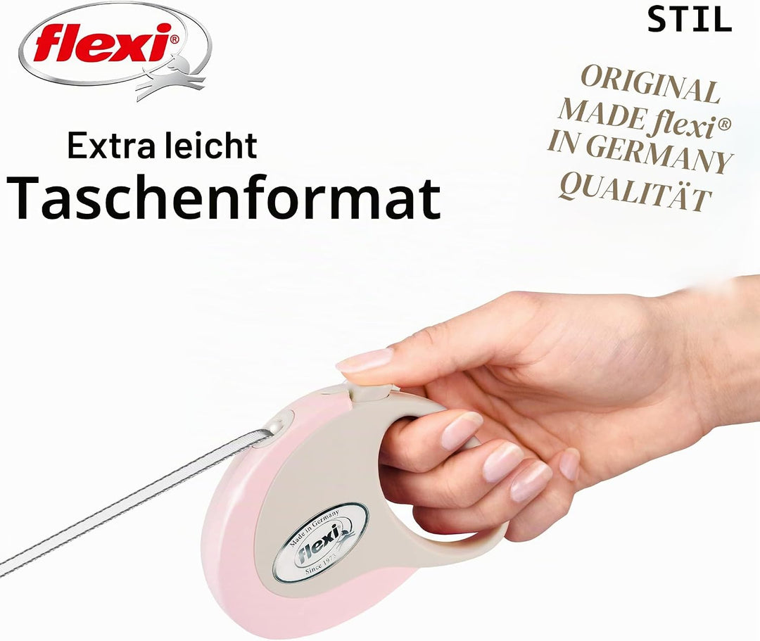 Flexi Klassische einziehbare Hundeleine (Band), ergonomisch, langlebig und verhedderungsfrei, 3 m, k