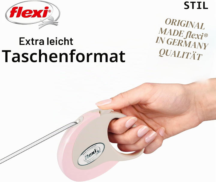 Flexi Klassische einziehbare Hundeleine (Band), ergonomisch, langlebig und verhedderungsfrei, 3 m, k