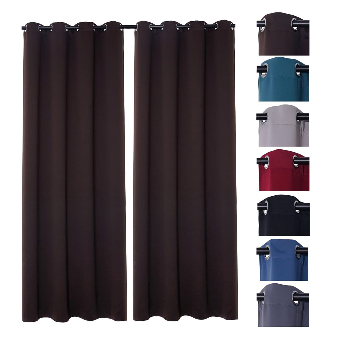 PremiumShop321 2er Pack Verdunklungsvorhang Gardinen mit Ösen, Blickdicht 140x245 cm Vorhang Verdunk