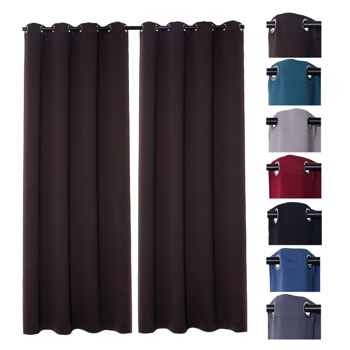 PremiumShop321 2er Pack Verdunklungsvorhang Gardinen mit Ösen, Blickdicht 140x245 cm Vorhang Verdunk