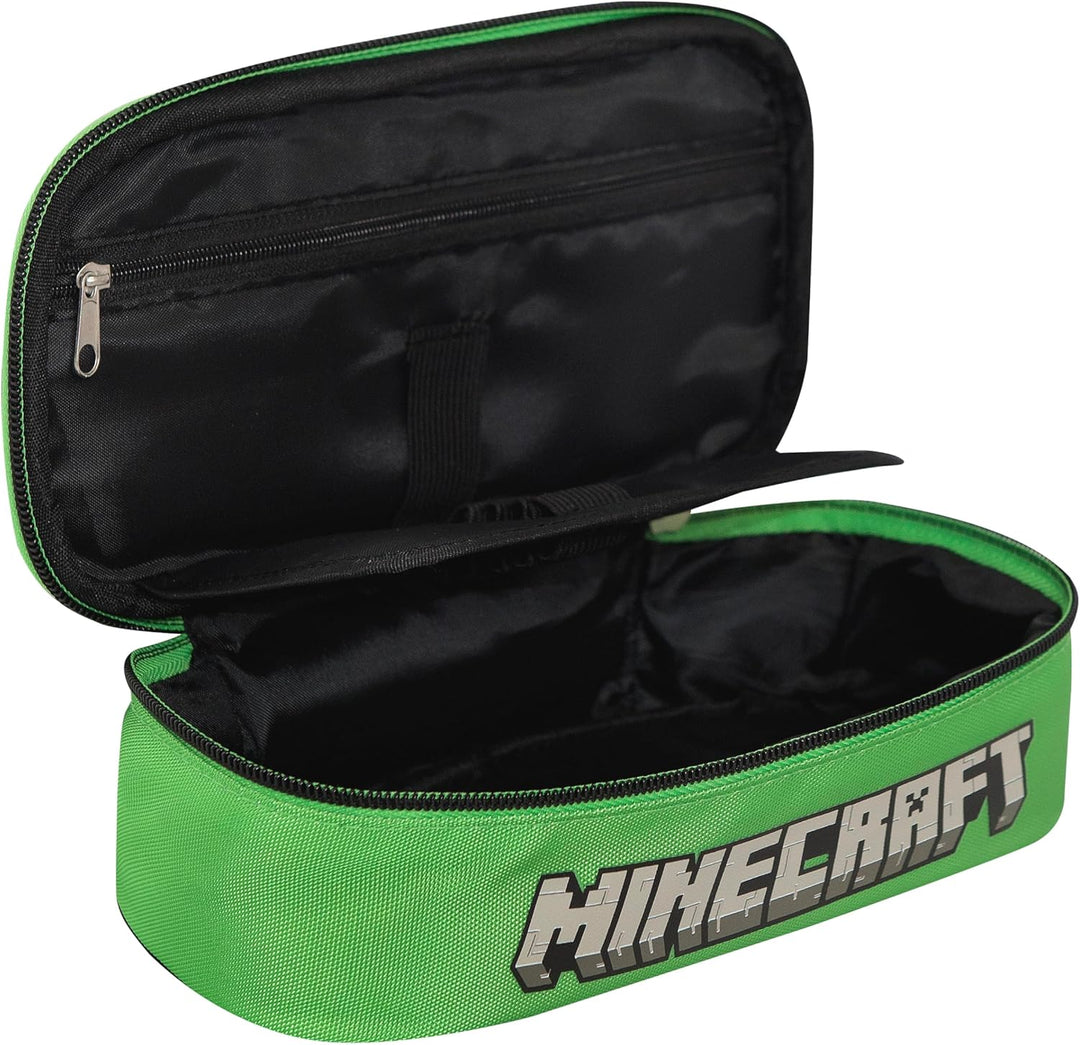 Minecraft Federmäppchen für die Schule, oval, offizielles Minecraft, ideal für die Aufbewahrung von