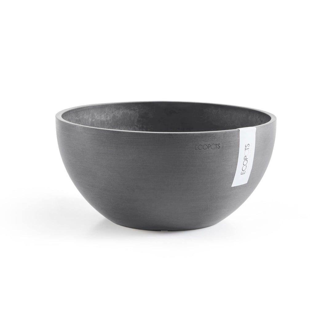 ECOPOTS Pflanzschale Blumentopf Brüssel Grau - Durchmesser Ø 30 cm rund gross - Pflanzentopf aus Rec