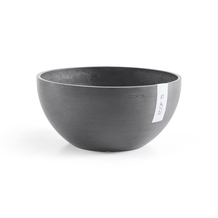 ECOPOTS Pflanzschale Blumentopf Brüssel Grau - Durchmesser Ø 30 cm rund gross - Pflanzentopf aus Rec