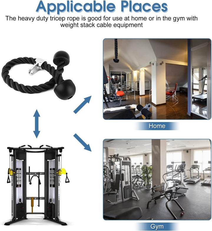 Trizepsseil, Kabelzug, Trizeps Bizeps Seil Cable, Fitness Kabelzuggriff, Fitnessstudio Oder Zu Hause