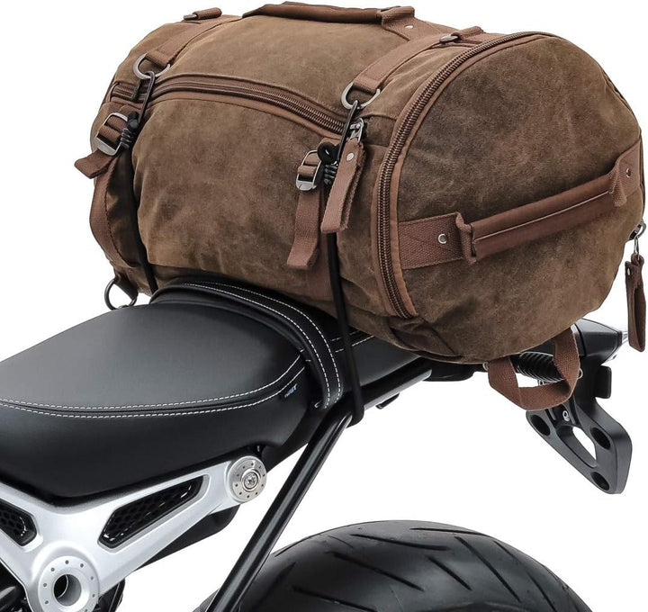 Hecktasche Kompatibel für Vespa GT 125/200 Vintage 25L Canvas Rucksack braun