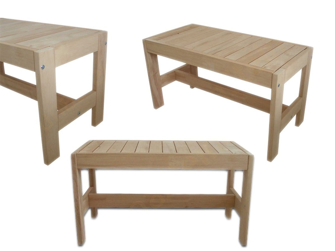 Saunahocker 50x35 H40cm Saunabank Saunaliege Saunatreppe Holzliege Erle Holzbank