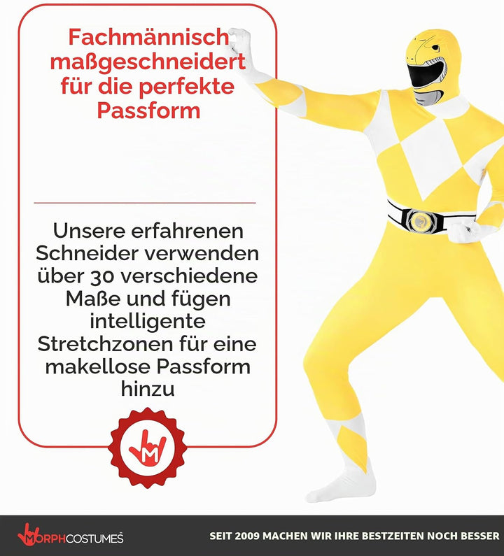 Morphsuits Power-Rangers Kostüm Gelb M, Gelb M