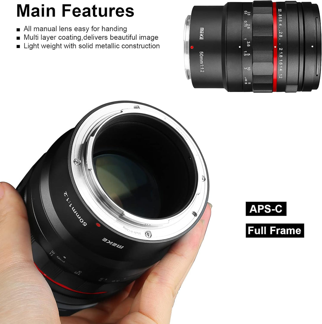 Meike MK-50 mm F1.2 grosse Blende Vollrahmen manueller Fokus Fixobjektiv für Z-Mount Z5 Z6 Z7 Z50