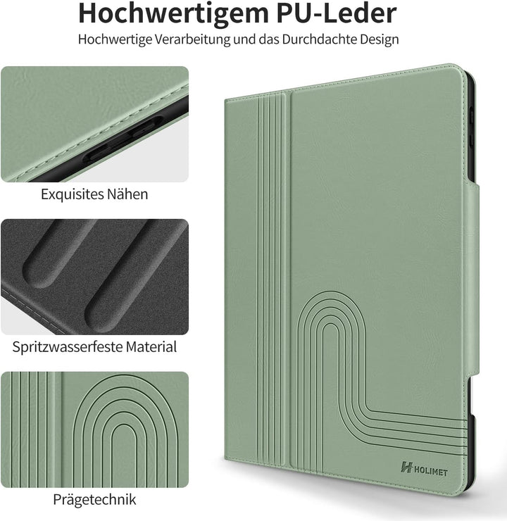 HOLIMET iPad Pro 11 Zoll Hülle 2022/2021/2020 mit Stifthalter, PU Leder Schutzhülle TPU-Rücken Stoss
