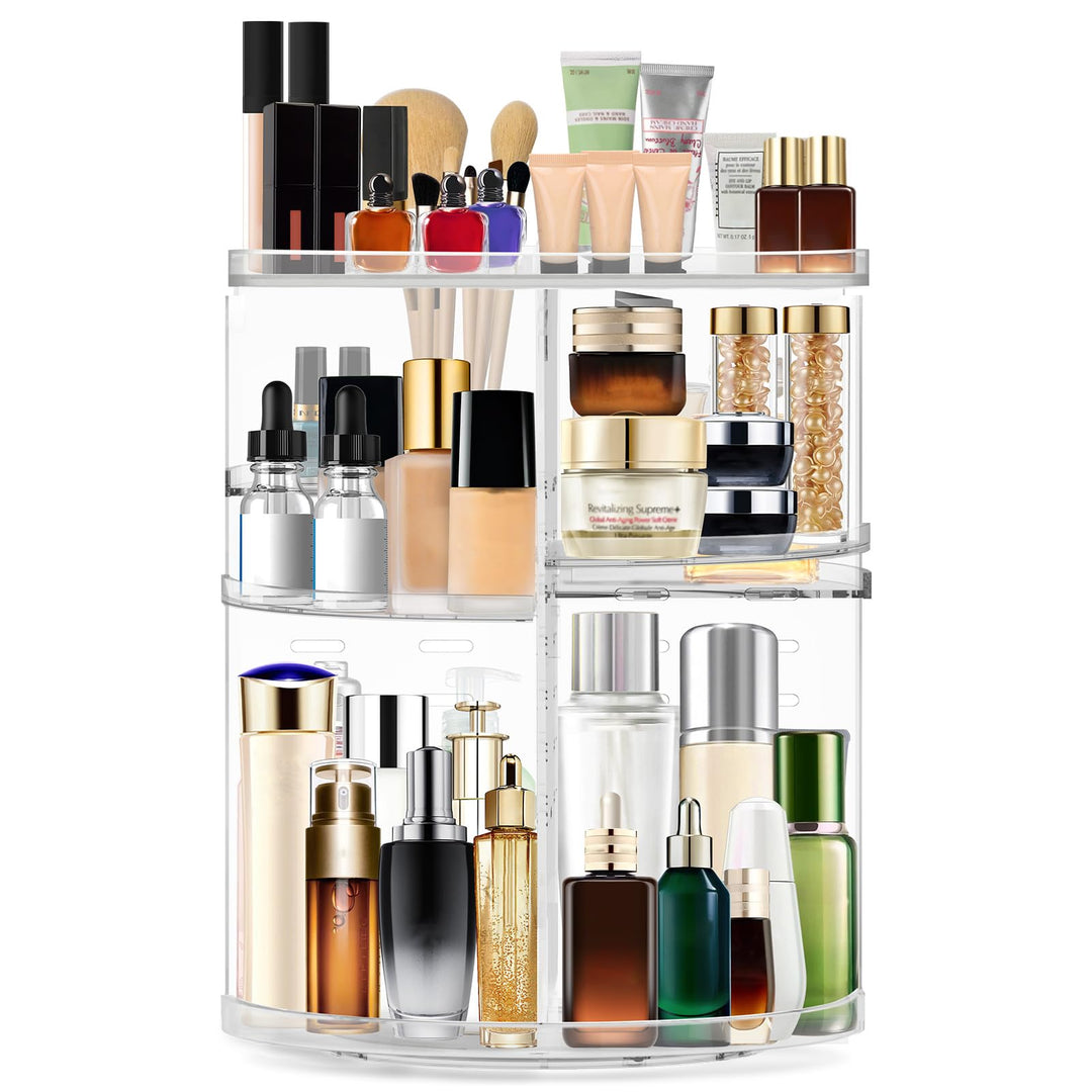 Make Up Organizer Drehbar, Acryl Kosmetik Organizer, 360° Makeup Organizers für Kosmetik, Verstellba