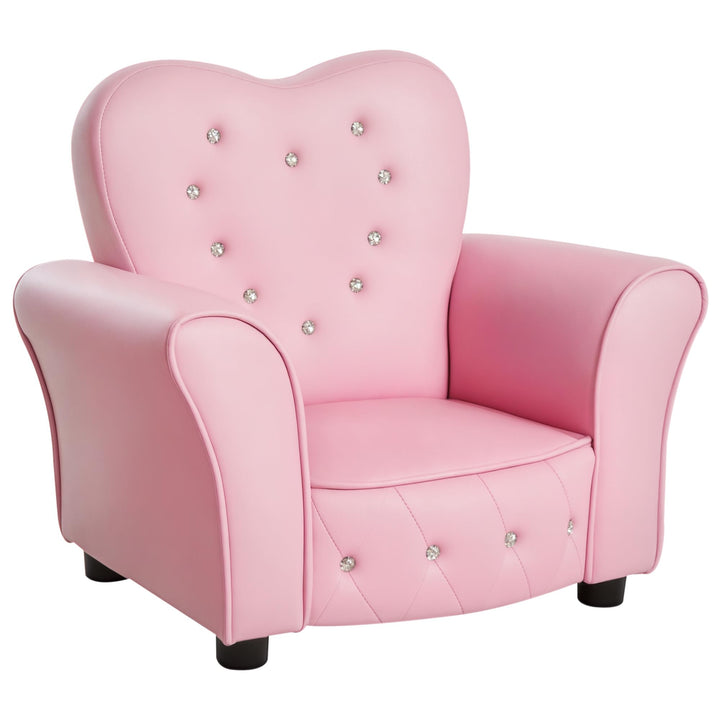 HOMCOM Kindersofa Kindersessel Prinzessin Minisofa Kinderzimmer Sofa herzförmig Rosa L59 x B41,5 x H