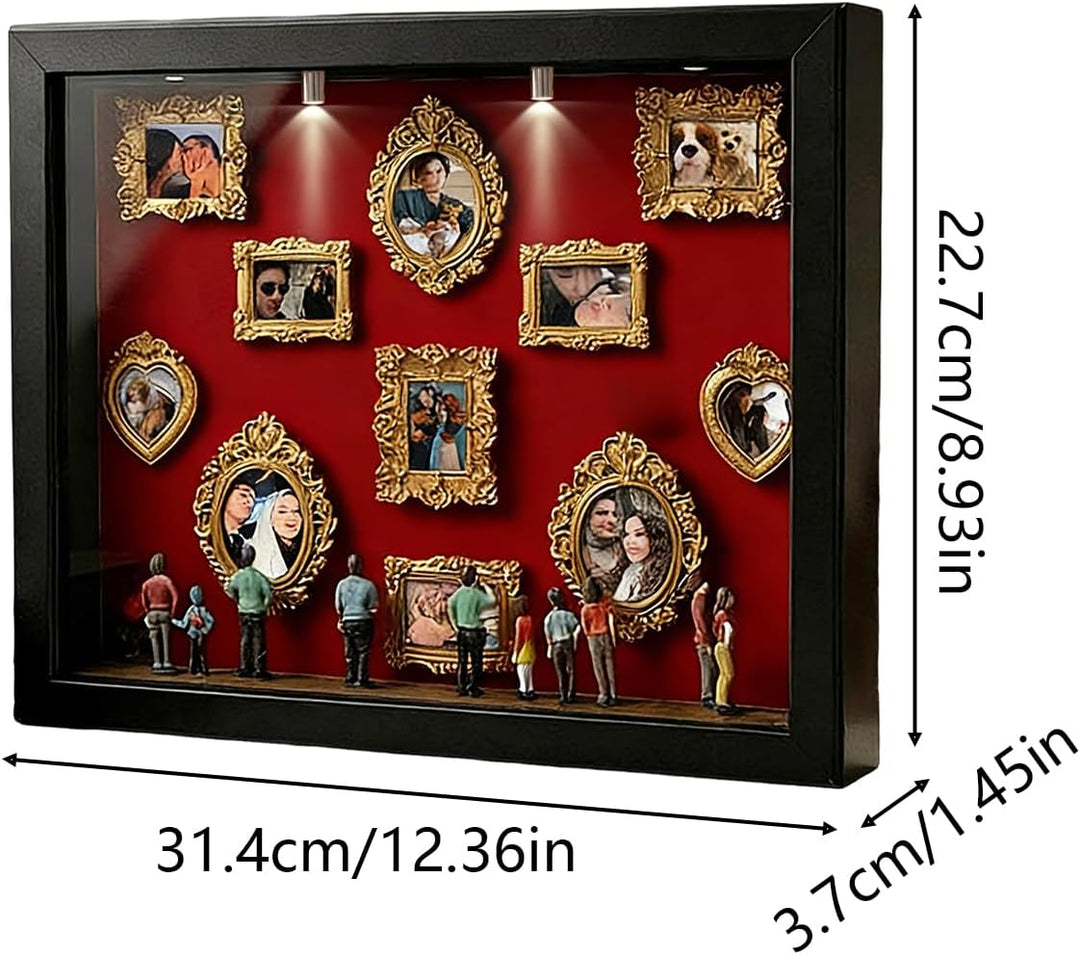 DIY Mini Museum Silhouetten Box,Museum of Us,Personalisiertes Schattenbox-Set mit goldenen Mini-Rahm
