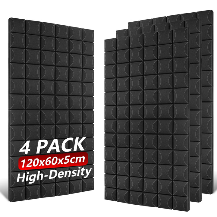 Akustikschaumstoff, 120 x 60 x 5 cm, schalldichte Schaumstoffplatten, feuerfeste Pilzplatten mit hoh