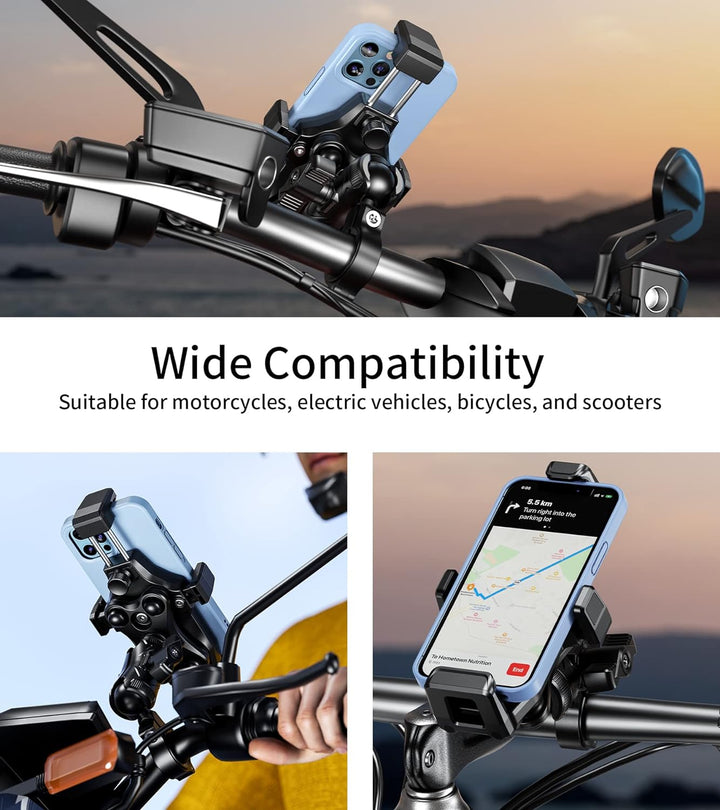 Kewig Motorrad Handyhalterung mit Vibrationsdämpfer und Hochgeschwindigkeits Sicherheitsschloss, neu