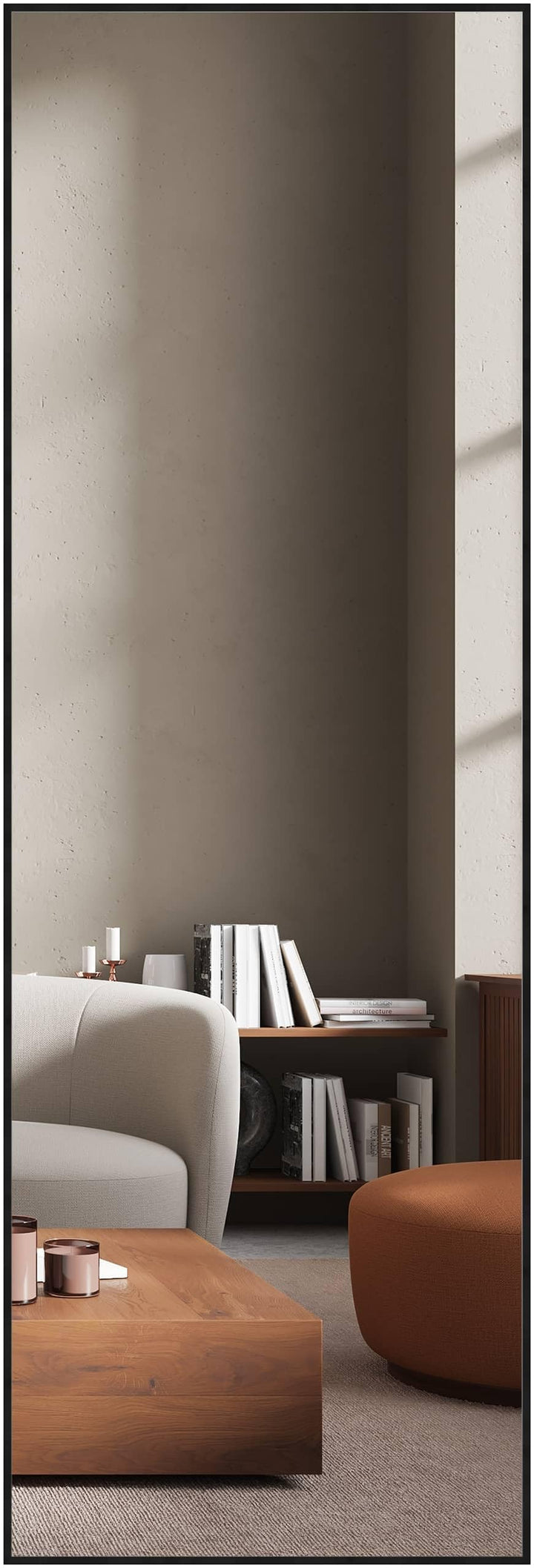 nielsen HOME Wandspiegel, 50 x 150 cm, Aluminium, Schwarz matt, Ganzkörperspiegel für alle Wohnberei